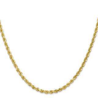 10k yellow gold diamond cut rope chain 3.0mm 20"