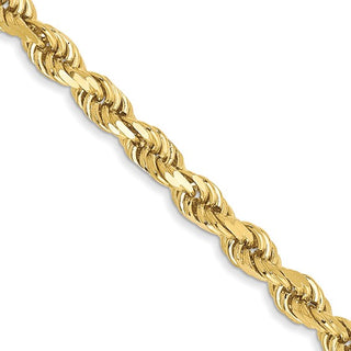 10k yellow gold diamond cut rope chain 3.0mm 20"