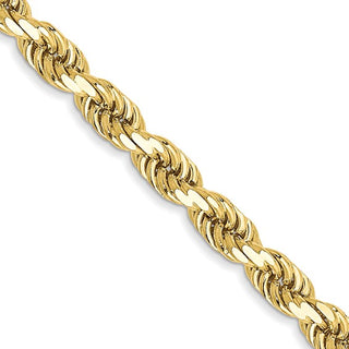 10k yellow gold diamond cut rope chain 3.5mm 20"