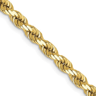 10k yellow gold diamond cut rope chain 4.0mm 20"