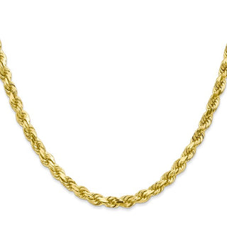 10k yellow gold diamond cut rope chain 4.0mm 20"