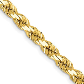 10k yellow gold diamond cut rope chain 4.7mm 20"