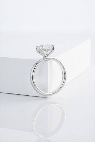 2 Carat Diamond Solitaire Engagement Ring w/ 4 Prong Halo | 14K White Gold