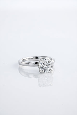 2 Carat Diamond Solitaire Engagement Ring w/ 4 Prong Halo | 14K White Gold