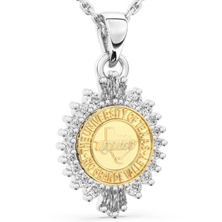 UTRGV Necklace | 311 Honor San Jose Jewelers Stone Type: Cubic Zirconia