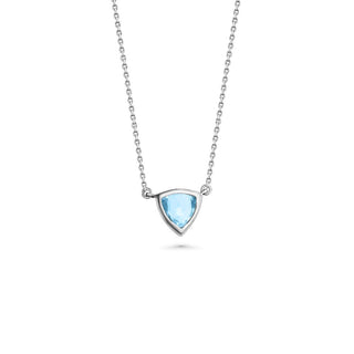 Silver Necklace w/ Trillion Blue Topaz | Blue Trillion Pendant