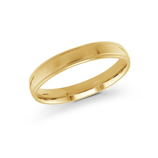 3mm yellow gold milgrain wedding band ring classic