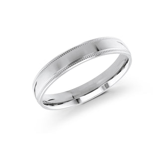 4mm white gold milgrain wedding band ring classic