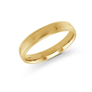 4mm yellow gold milgrain wedding band ring classic