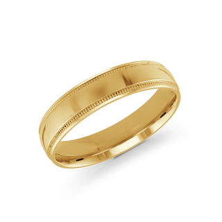 5mm yellow gold milgrain wedding band ring classic