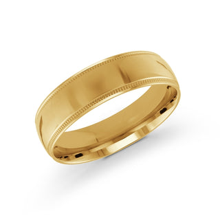 6mm yellow gold milgrain wedding band ring classic