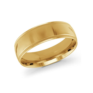 7mm yellow gold milgrain wedding band ring classic