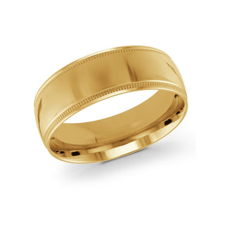 8mm yellow gold milgrain wedding band ring classic