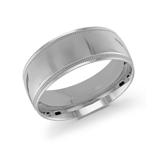 9mm white gold milgrain wedding band ring classic