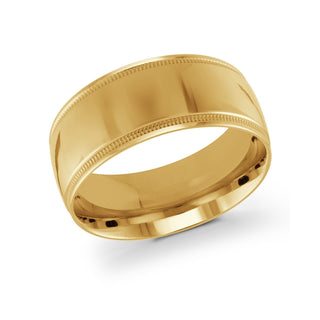 10mm yellow gold milgrain wedding band ring classic