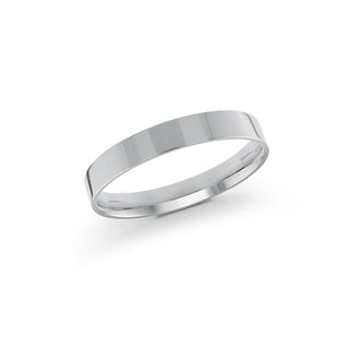 3mm white gold wedding band ring flat classic