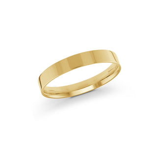 3mm yellow gold wedding band ring flat classic