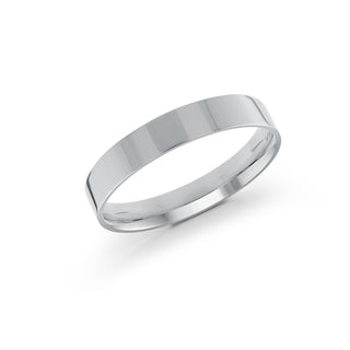 4mm white gold wedding band ring flat classic