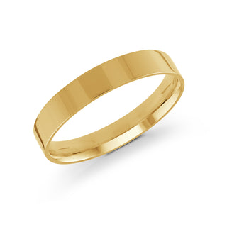 4mm yellow gold wedding band ring flat classic