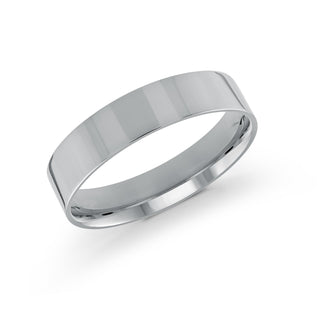 5mm white gold wedding band ring flat classic