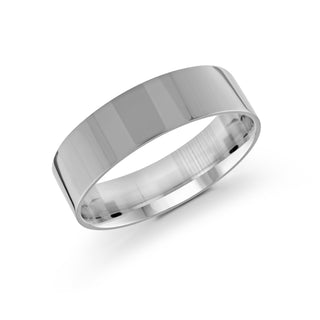 6mm white gold wedding band ring flat classic