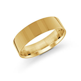 6mm yellow gold wedding band ring flat classic