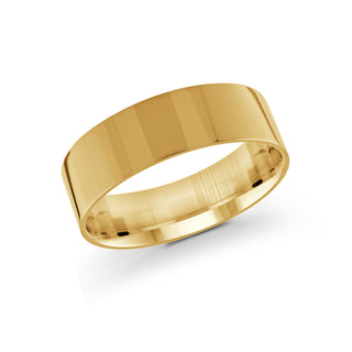 7mm yellow gold wedding band ring flat classic