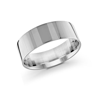 8mm white gold wedding band ring flat classic