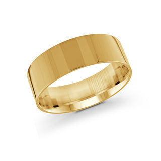 8mm yellow gold wedding band ring flat classic