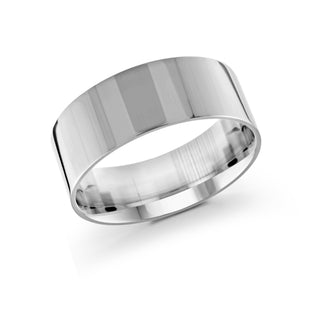 9mm white gold wedding band ring flat classic