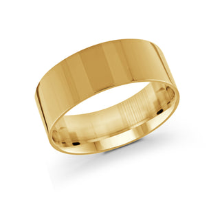 9mm yellow gold wedding band ring flat classic