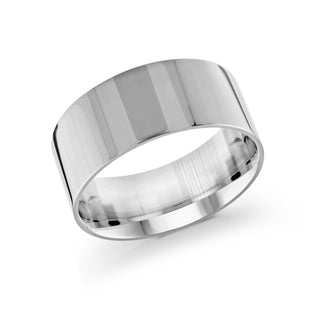 10mm white gold wedding band ring flat classic