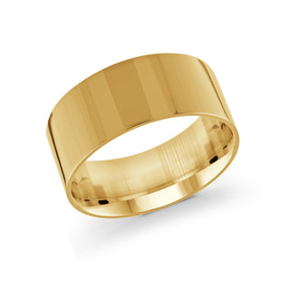 10mm yellow gold wedding band ring flat classic