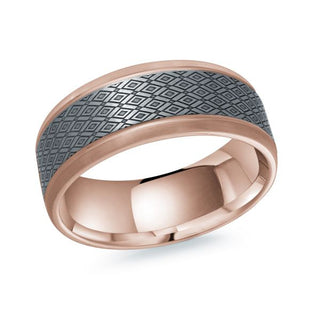 rose gold tatalum diamond insert wedding band ring