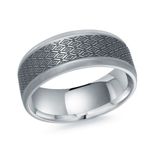 white gold tatalum diamond insert wedding band ring