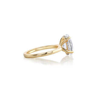 Diamond Engagement Ring | Oval Lab Diamond 2.55CT | 18K Yellow Gold Solitaire Band