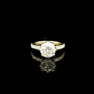 Round Brilliant Diamond Engagement Ring | 2.08 Carat 14k Yellow Gold San Jose Jewelers