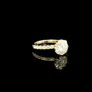 Round Brilliant Diamond Engagement Ring | 2.08 Carat 14k Yellow Gold San Jose Jewelers