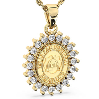 TAMUSA Necklace | 123 Tradition with Texas A&M San Antonio Pendant | 14K Gold