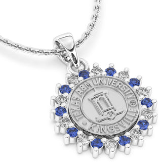 Texas A&M Kingsville Necklace | TAMUK Pendant | 245 Prestige | Platinum Silver