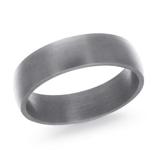 silver Tantalum Brushed Ring 6mm Rounded edge wedding ring band