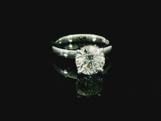 2 Carat Diamond Solitaire Engagement Ring w/ 4 Prong Halo | 14K White Gold