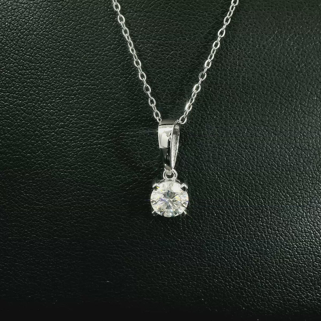 Silver Moissanite Necklace 1.5ct