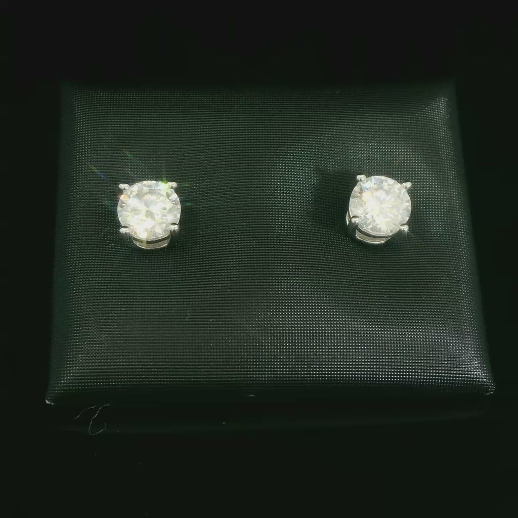 1 CT Moissanite Earring Studs Sterling Silver