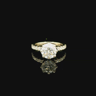 Round Brilliant 2.08CT 14K Yellow Gold Lab Grown Diamond Engagement Ring