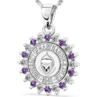 UMHB 245 Prestige Pendant Necklace | 14K White Gold | Platinum Silver | University of Mary Hardin-Baylor