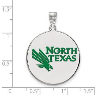 University of North Texas Necklace | Sterling Silver Pendant | UNT Green Enamel