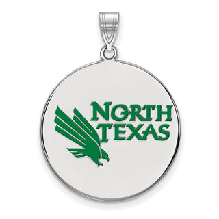 University of North Texas Necklace | Sterling Silver Pendant | UNT Green Enamel